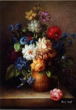 Floral, beautiful classical still life of flowers.087, unknow artist